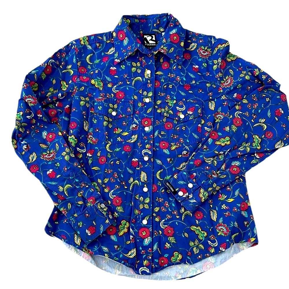 Rockies Floral Western Long Sleeve Top Snap Closure